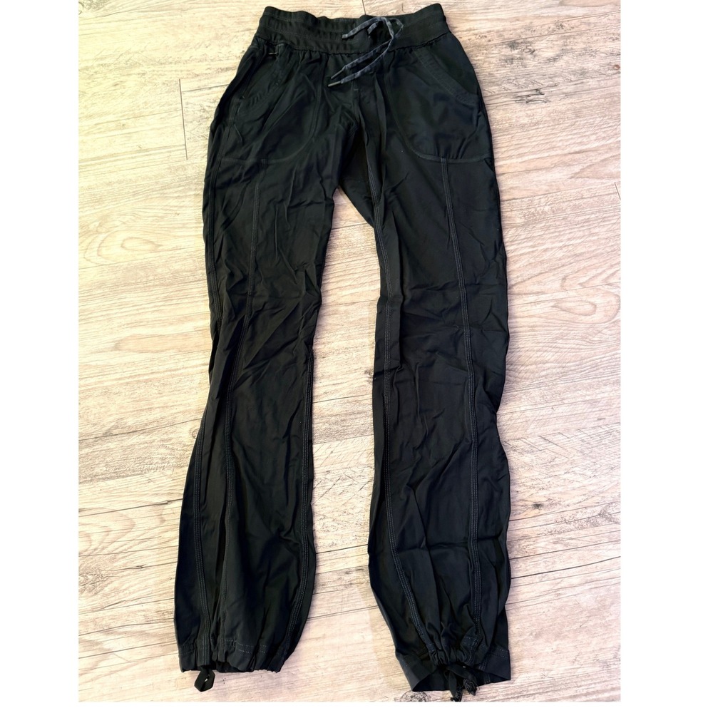 Landau Womens Black Scrub Pants Cargo Medical Workwear Drawstring Size Medium